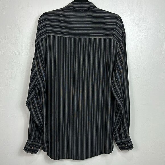 Sfarzo Milano Y2K Vintage Striped Long Sleeve Button Down Shirt Size L - Picture 5 of 10